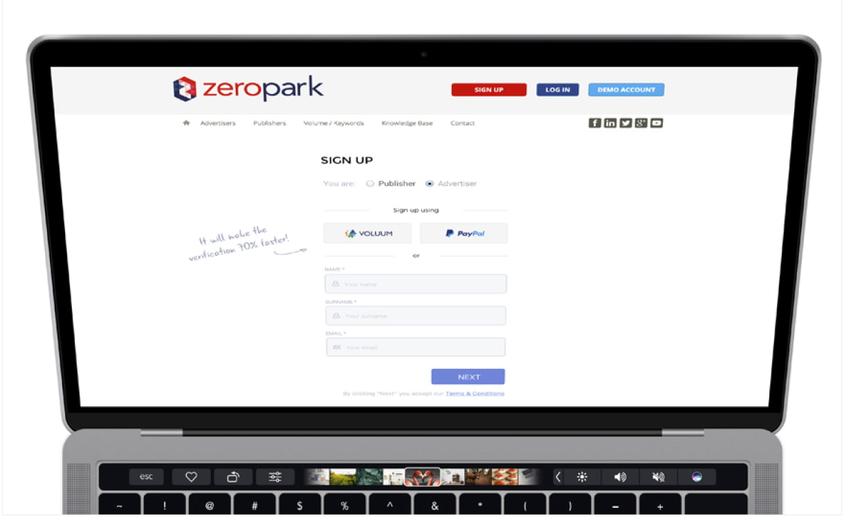 Zeropark redesign