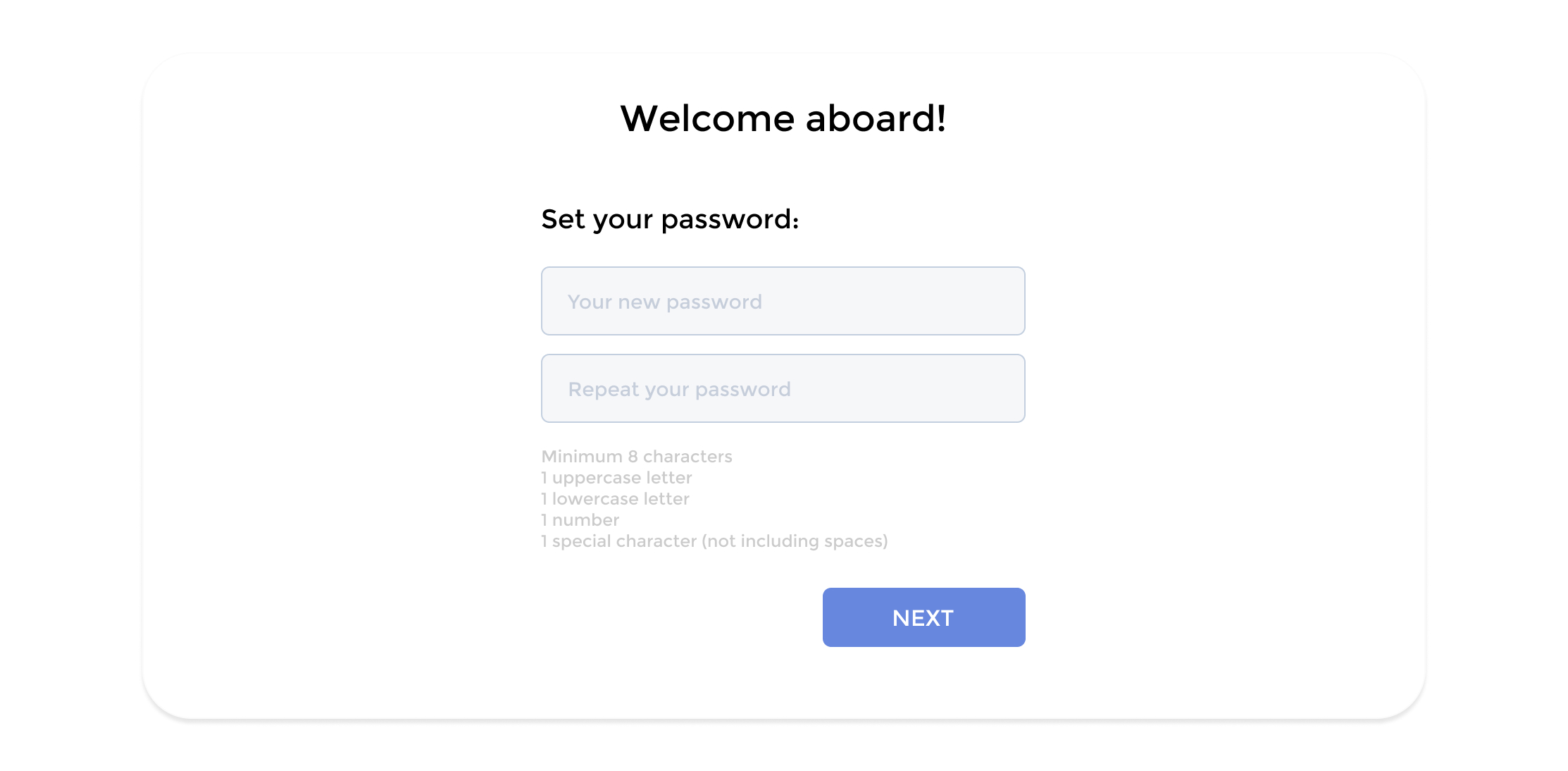 Zeropark password creation