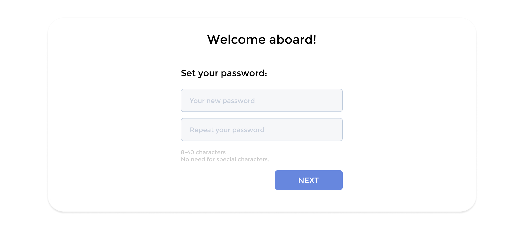 Zeropark password creation